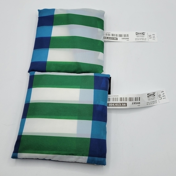 Ikea 2 Pack Skynke shopping tote bag green and blue Bundle - Picture 3 of 7